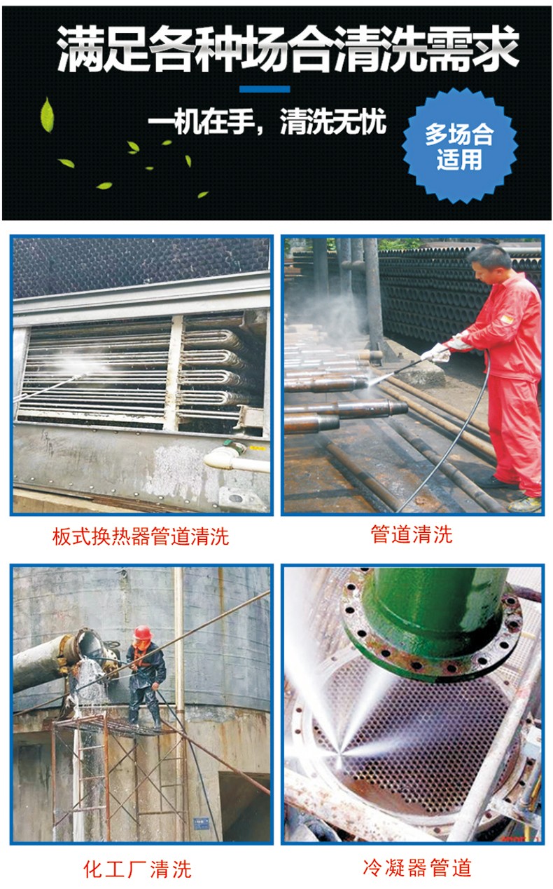 化工工業換熱器管道清洗使用高壓清洗機